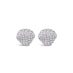 18CT WHITE GOLD DIAMOND SET "SHELL" STUD EARRINGS (Thumbnail 2)