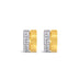 18CT YELLOW GOLD DOUBLE ROW DIAMOND EARRINGS WITH SATIN FINISH SIDE PANELS (Thumbnail 2)