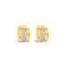 18CT YELLOW GOLD DOUBLE ROW DIAMOND EARRINGS WITH SATIN FINISH SIDE PANELS (Thumbnail 3)