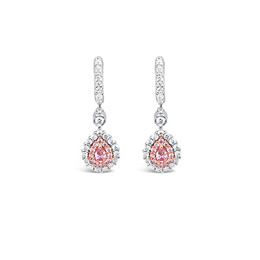 18CT WHITE GOLD AND 18CT ROSE GOLD ARGYLE PINK DIAMOND AND WHITE DIAMOND EARRINGS
