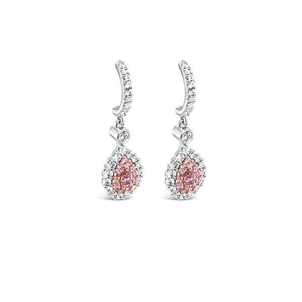 18CT WHITE GOLD AND 18CT ROSE GOLD ARGYLE PINK DIAMOND AND WHITE DIAMOND EARRINGS (Image 3)