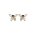 'BUTTERFLY' 18CT YELLOW GOLD AND 18CT WHITE GOLD WHITE DIAMOND AND COGNAC DIAMOND STUD EARRINGS (Thumbnail 2)