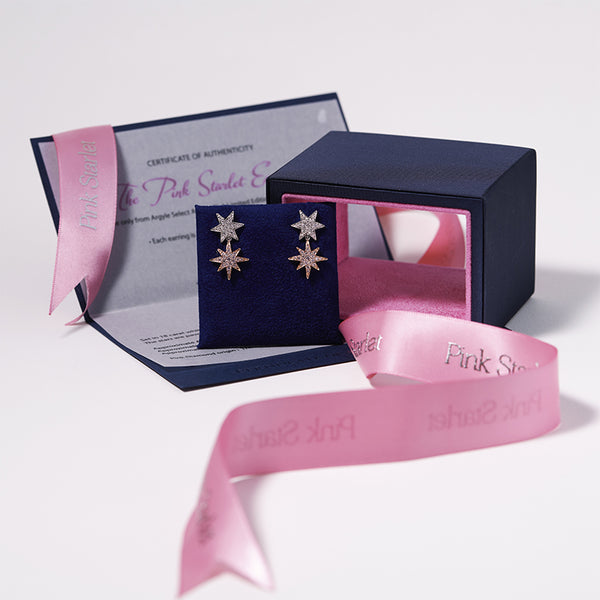 'THE PINK STARLET EARRINGS' LIMITED EDITION ARGYLE PINK DIAMOND AND WHITE DIAMOND DROP EARRINGS (Image 4)