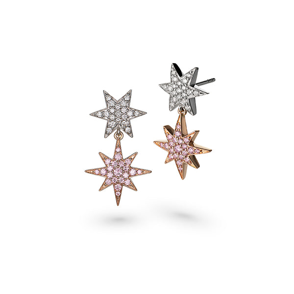 'THE PINK STARLET EARRINGS' LIMITED EDITION ARGYLE PINK DIAMOND AND WHITE DIAMOND DROP EARRINGS (Image 2)