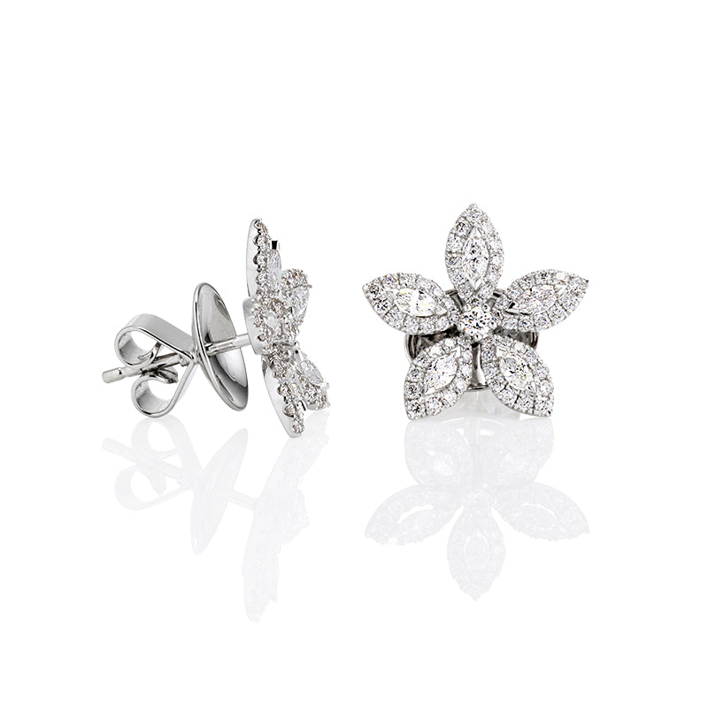 Buy CaratLane Contemporary Seven Stone 14k White Gold and Diamond Stud  Earrings at Amazon.in