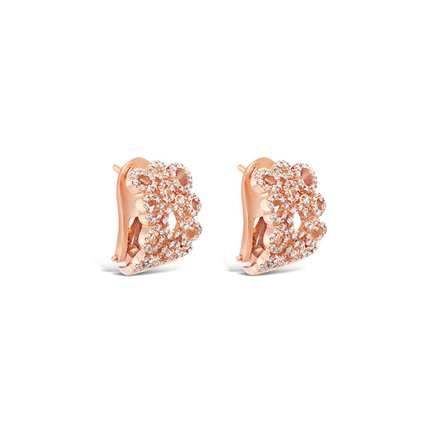 ROBERTO COIN "MAURESQUE" 18CT ROSE GOLD DIAMOND AND RUBY SET CUFF STYLE EARRINGS (Image 3)