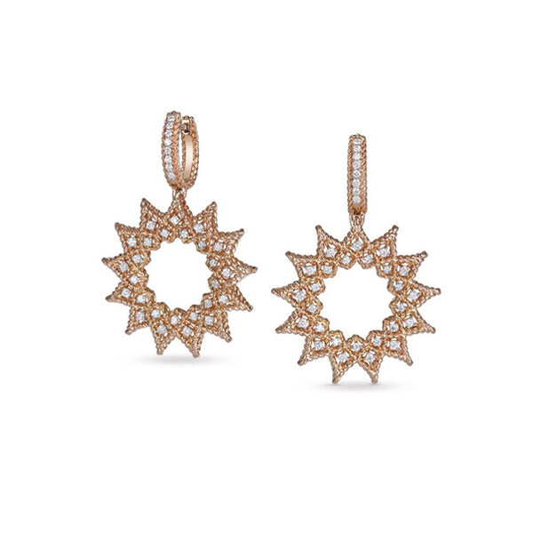 ROBERTO COIN 'ROMAN BAROCCO' 18CT ROSE AND WHITE GOLD DIAMOND EARRINGS (Image 1)