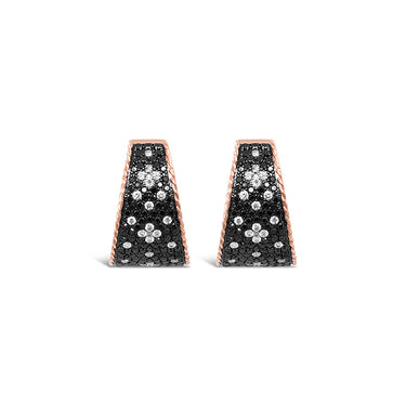 ROBERTO COIN 'VENETIAN PRINCESS' 18CT ROSE GOLD AND WHITE GOLD BLACK AND WHITE DIAMOND EARRINGS