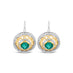 18CT YELLOW GOLD AND WHITE GOLD COLOMBIAN EMERALD AND DIAMOND DROP EARRINGS (Thumbnail 2)