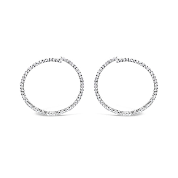 DEMEGLIO 18CT WHITE GOLD DIAMOND CIRCLE EARRINGS (Image 1)