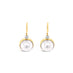 18CT YELLOW GOLD AND WHITE GOLD MABE PEARL AND DIAMOND DROP EARRINGS (Thumbnail 1)