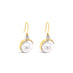 18CT YELLOW GOLD AND WHITE GOLD MABE PEARL AND DIAMOND DROP EARRINGS (Thumbnail 2)