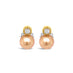 18CT YELLOW GOLD AND WHITE GOLD DIAMOND AND GOLDEN SOUTH SEA PEARL EARRINGS (Thumbnail 1)