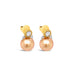 18CT YELLOW GOLD AND WHITE GOLD DIAMOND AND GOLDEN SOUTH SEA PEARL EARRINGS (Thumbnail 2)