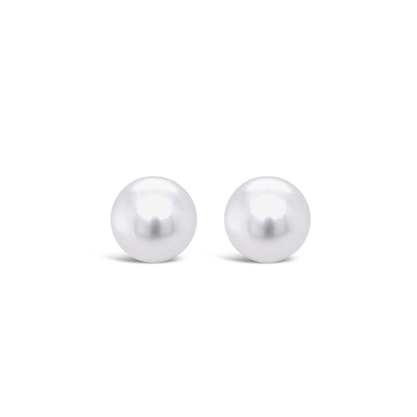 18CT WHITE GOLD WHITE SOUTH SEA PEARL STUD EARRINGS (Image 1)