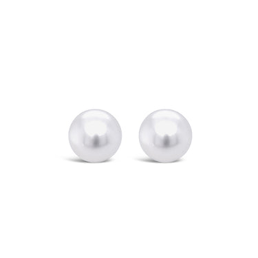 18CT WHITE GOLD WHITE SOUTH SEA PEARL STUD EARRINGS
