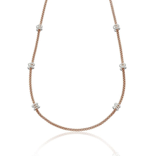 FOPE FLEX’IT SOLO NECKLACE WITH DIAMOND RONDELS IN ROSE GOLD (Image 1)