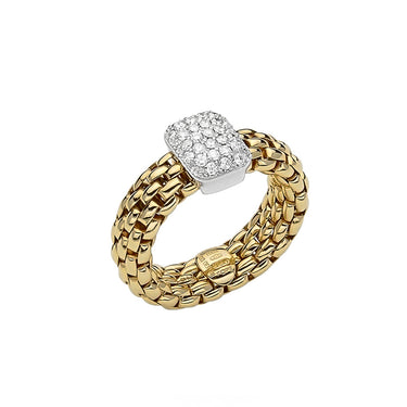 FOPE VENDOME 18CT YELLOW & WHITE GOLD RING WITH DIAMONDS