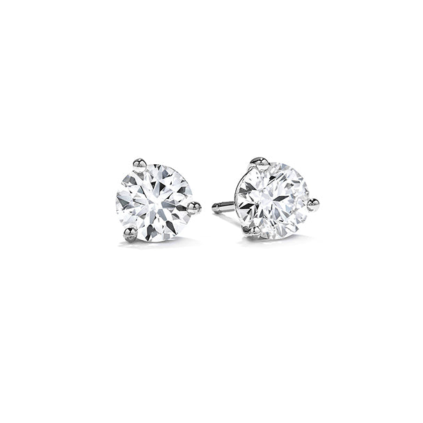 White gold deals diamond heart earrings