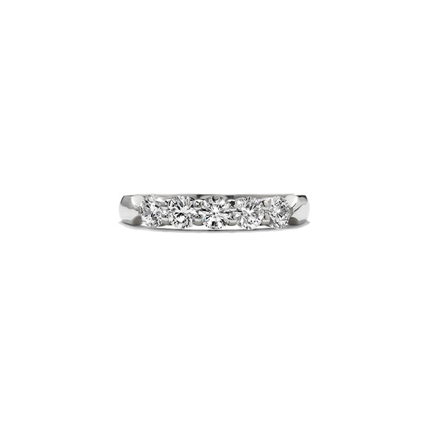 HEARTS ON FIRE 'FIVE STONE' 18CT WHITE GOLD DIAMOND BAND (Image 1)