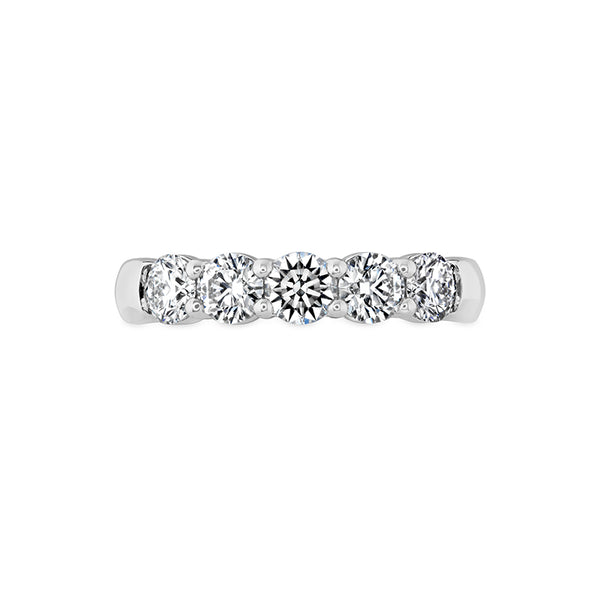 HEARTS ON FIRE 'SIGNATURE 5 STONE' 18CT WHITE GOLD DIAMOND RING (Image 1)