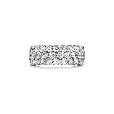 HEARTS ON FIRE 'TRULY' 18CT WHITE GOLD TRIPLE ROW DIAMOND RING