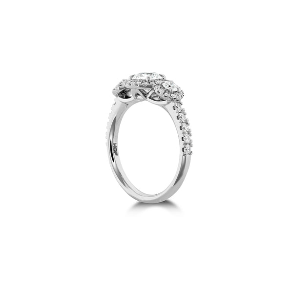 HEARTS ON FIRE 'INTEGRITY' 18CT WHITE GOLD 0.705CT DIAMOND TRILOGY HALO RING (Image 3)