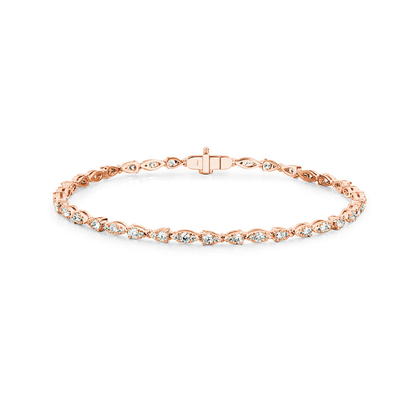 HEARTS ON FIRE 'AERIAL DEWDROP' 18CT ROSE GOLD DIAMOND BRACELET (Image 1)