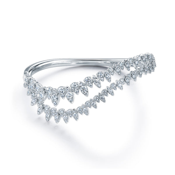 HEARTS ON FIRE 'AERIAL DEWDROP' 18CT WHITE GOLD 3.50CT DIAMOND BANGLE (Image 1)
