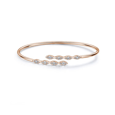 HEARTS ON FIRE 'AERIAL MARQUIS' 18CT ROSE GOLD DIAMOND FLEXI BANGLE