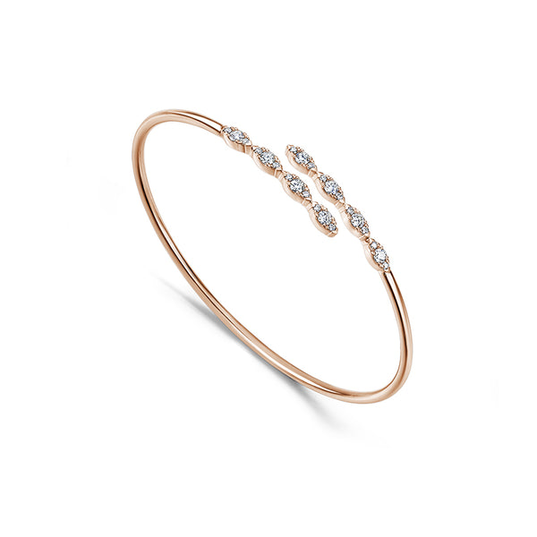 HEARTS ON FIRE 'AERIAL MARQUIS' 18CT ROSE GOLD DIAMOND FLEXI BANGLE (Image 3)