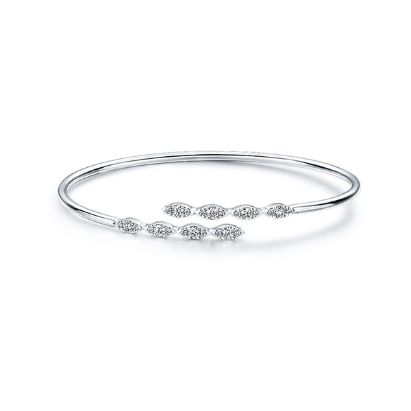 HEARTS ON FIRE 'AERIAL MARQUIS' 18CT WHITE GOLD DIAMOND FLEXI BANGLE (Image 1)