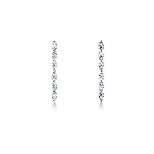 HEARTS ON FIRE 'AERIAL DEWDROP STILETTO' 18CT WHITE GOLD DIAMOND DROP EARRINGS (Image 1)