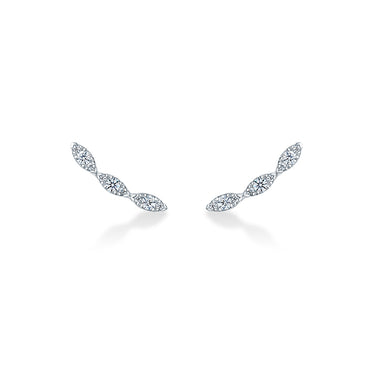 HEARTS ON FIRE 'AERIAL' 18CT WHITE GOLD DIAMOND EAR CLIMBERS