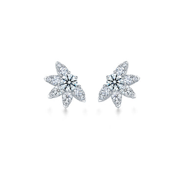 HEARTS ON FIRE 'AERIAL SUNBURST' 18CT WHITE GOLD DIAMOND EARRINGS WITH REMOVABLE DIAMOND JACKETS