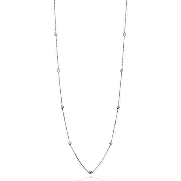 HEARTS ON FIRE 'SIGNATURE' 18CT WHITE GOLD BEZELS BY THE YARD 11 STONE DIAMOND NECKLACE (Image 1)