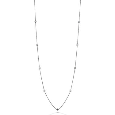 HEARTS ON FIRE 'SIGNATURE' 18CT WHITE GOLD BEZELS BY THE YARD 11 STONE DIAMOND NECKLACE