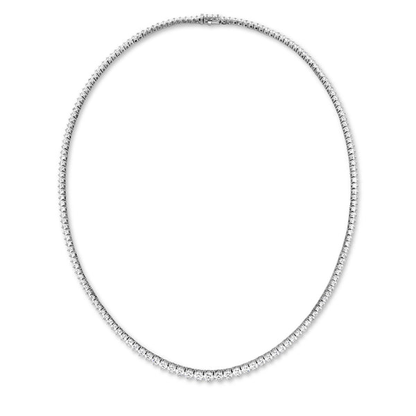 HEARTS ON FIRE 'SIGNATURE' 18CT WHITE GOLD 10.10CT CLAW SET GRADUATED DIAMOND LINE NECKLACE (Image 2)