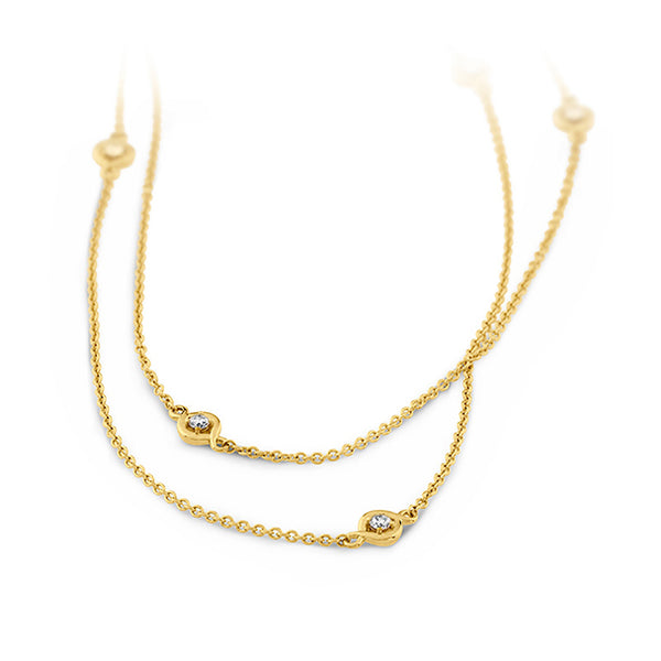 HEARTS ON FIRE 'OPTIMA STATION' 18CT YELLOW GOLD DIAMOND NECKLACE (Image 2)