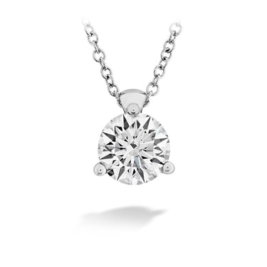 HEARTS ON FIRE 'CLASSIC THREE PRONG SOLITAIRE' 18CT WHITE GOLD 0.34CT DIAMOND PENDANT
