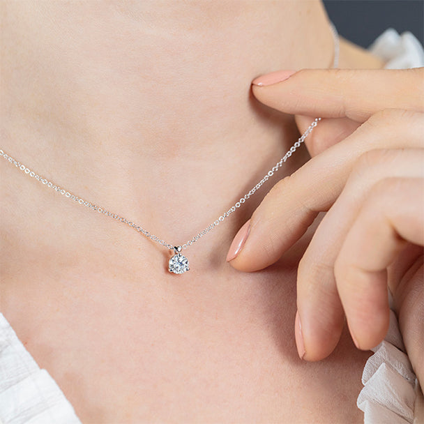 Diamond stud deals pendant necklace