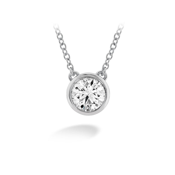 HEARTS ON FIRE 'CLASSIC' 18CT WHITE GOLD 0.25CT BEZEL SOLITAIRE DIAMOND PENDANT (Image 1)
