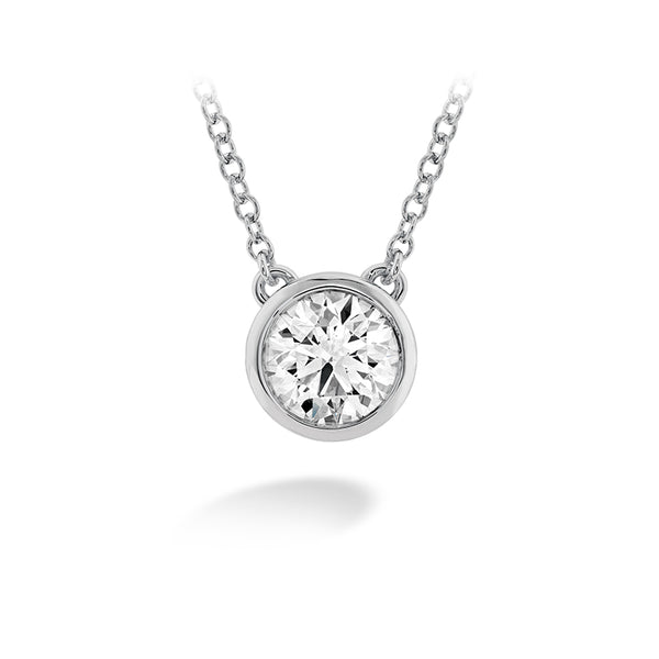 HEARTS ON FIRE 'CLASSIC' 18CT WHITE GOLD 0.36CT BEZEL SOLITAIRE DIAMOND PENDANT (Image 1)