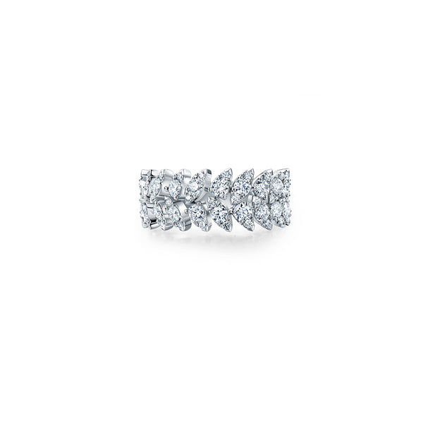 HEARTS ON FIRE 'AERIAL DOUBLE DEWDROP' 18CT WHITE GOLD DIAMOND RING (Image 1)