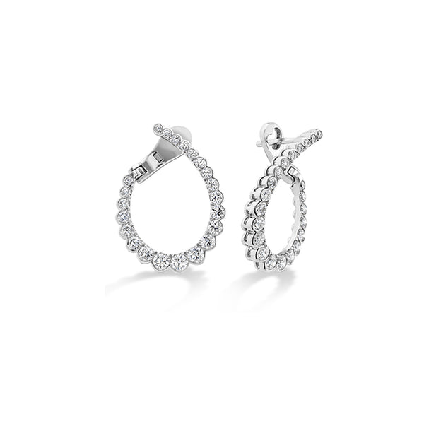 HEARTS ON FIRE 'AERIAL REGAL' 18CT WHITE GOLD DIAMOND HOOP EARRINGS (Image 1)