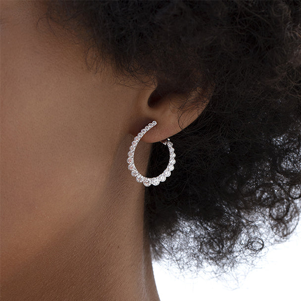 2 diamond store hoop earrings