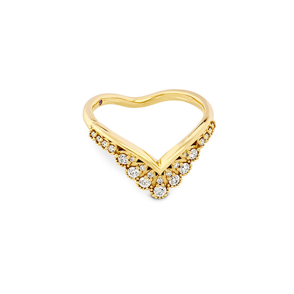 HEARTS ON FIRE 18CT YELLOW GOLD BEHATI SILHOUETTE DIAMOND POWER BAND (Image 2)