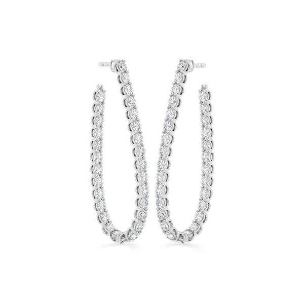 HEARTS ON FIRE SIGNATURE 18CT WHITE GOLD PEAR SHAPED DIAMONDS HOOPS - LARGE (Image 1)