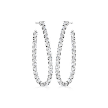HEARTS ON FIRE SIGNATURE 18CT WHITE GOLD PEAR SHAPED DIAMONDS HOOPS - LARGE
