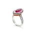18CT WHITE AND ROSE GOLD PINK TOURMALINE, SAPPHIRE AND DIAMOND MARQUISE CUT DRESS RING (Thumbnail 2)